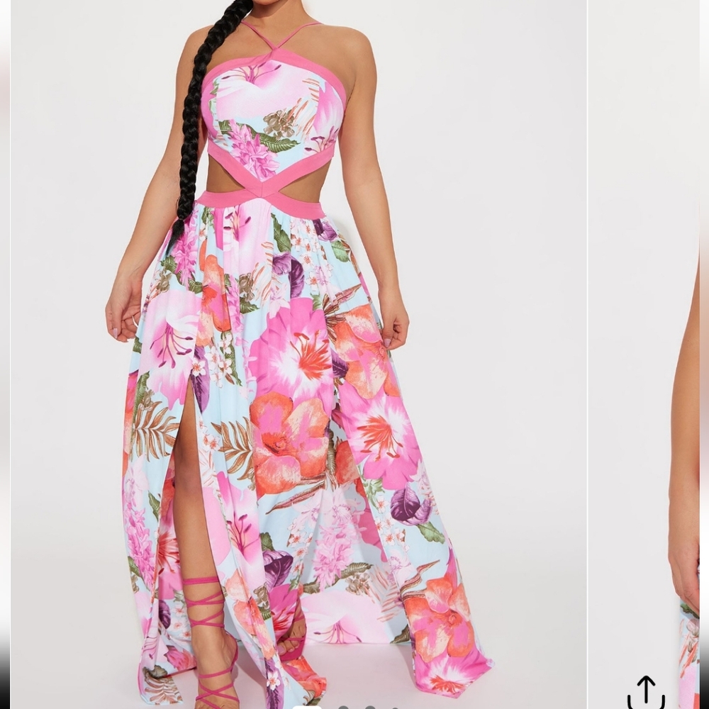 Fashuon Nova Floral Pink Maxi Dress